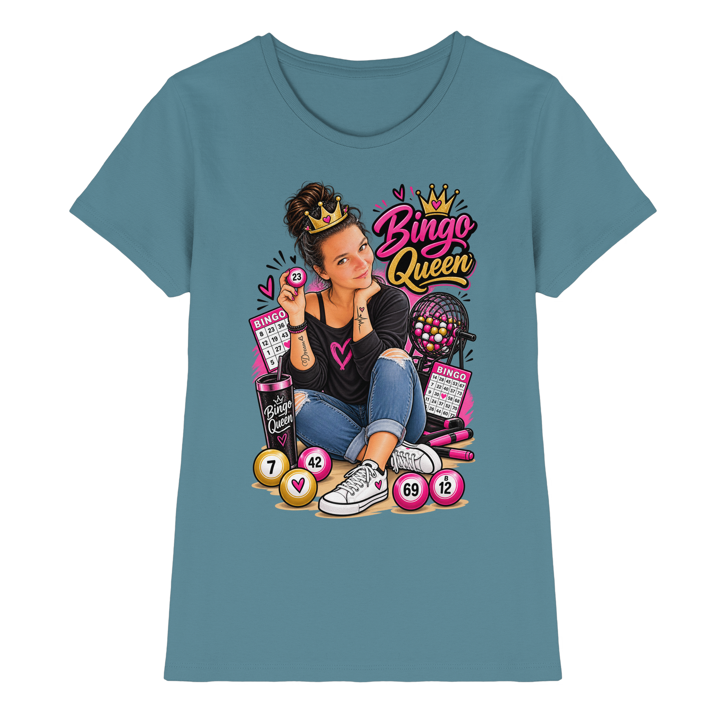 Fan Shirt Bingo Queen - Ladies Premium Shirt