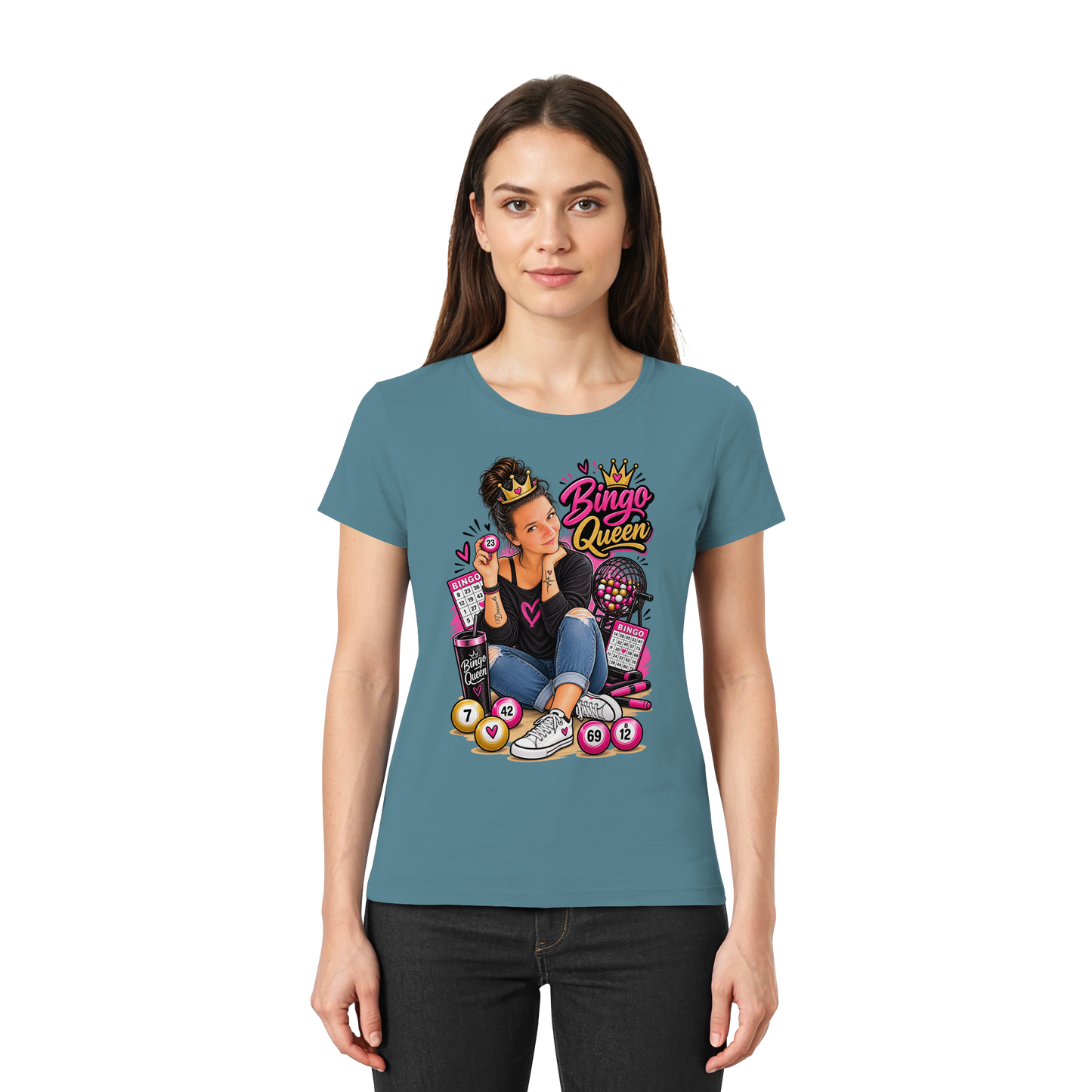 Fan Shirt Bingo Queen - Ladies Premium Shirt
