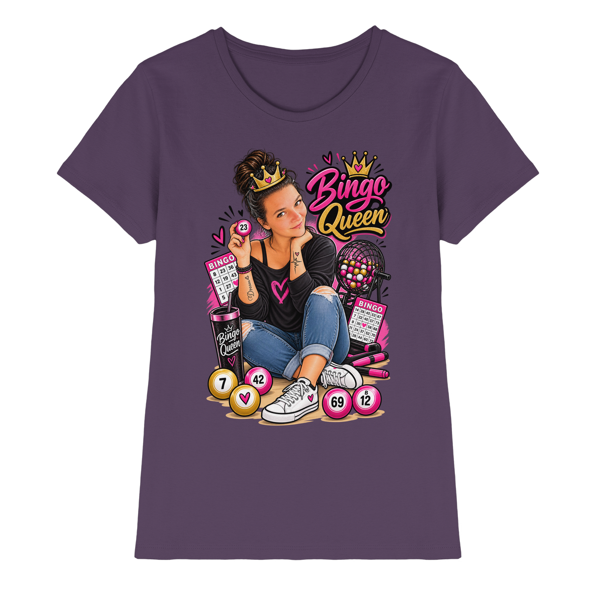 Fan Shirt Bingo Queen - Ladies Premium Shirt