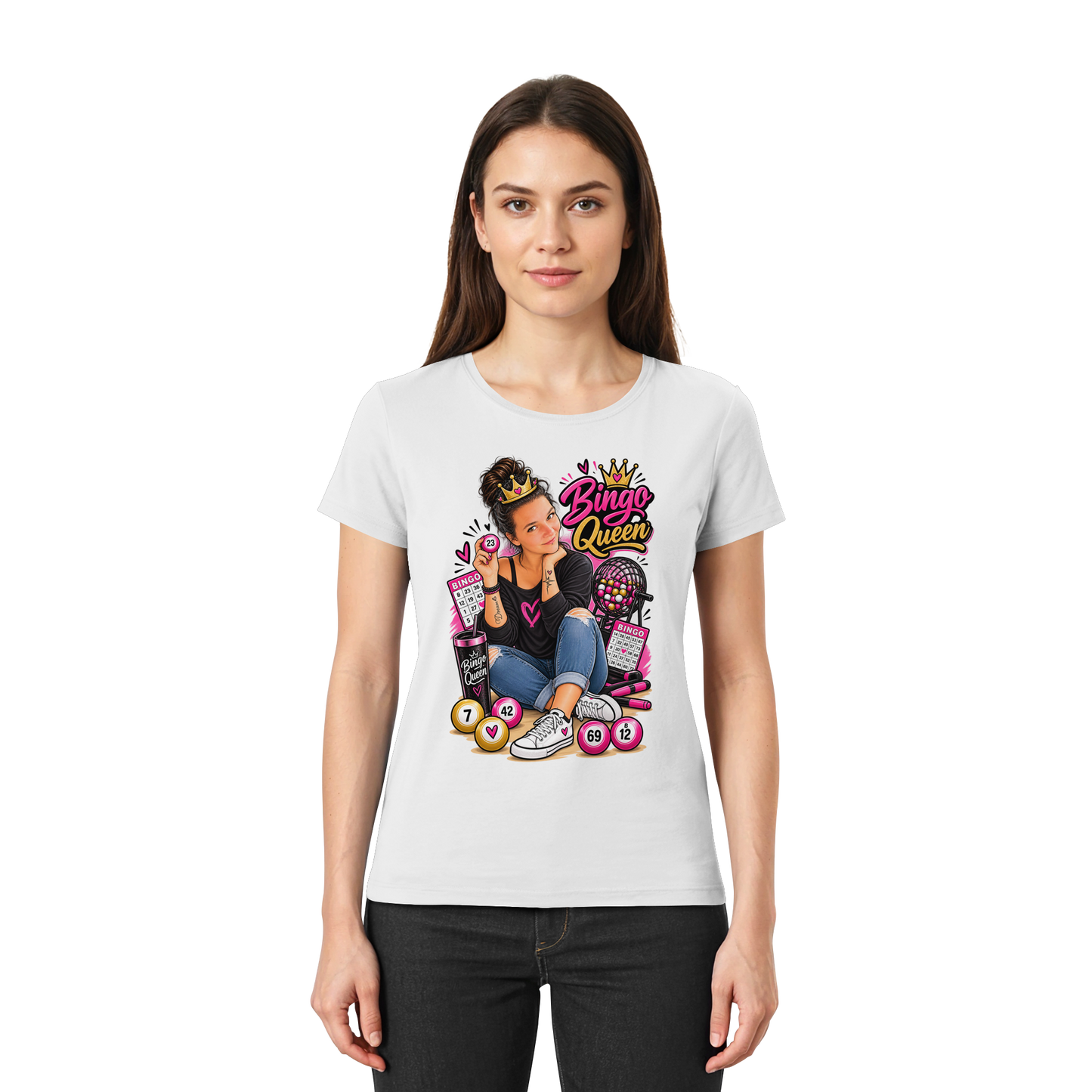 Fan Shirt Bingo Queen - Ladies Premium Shirt