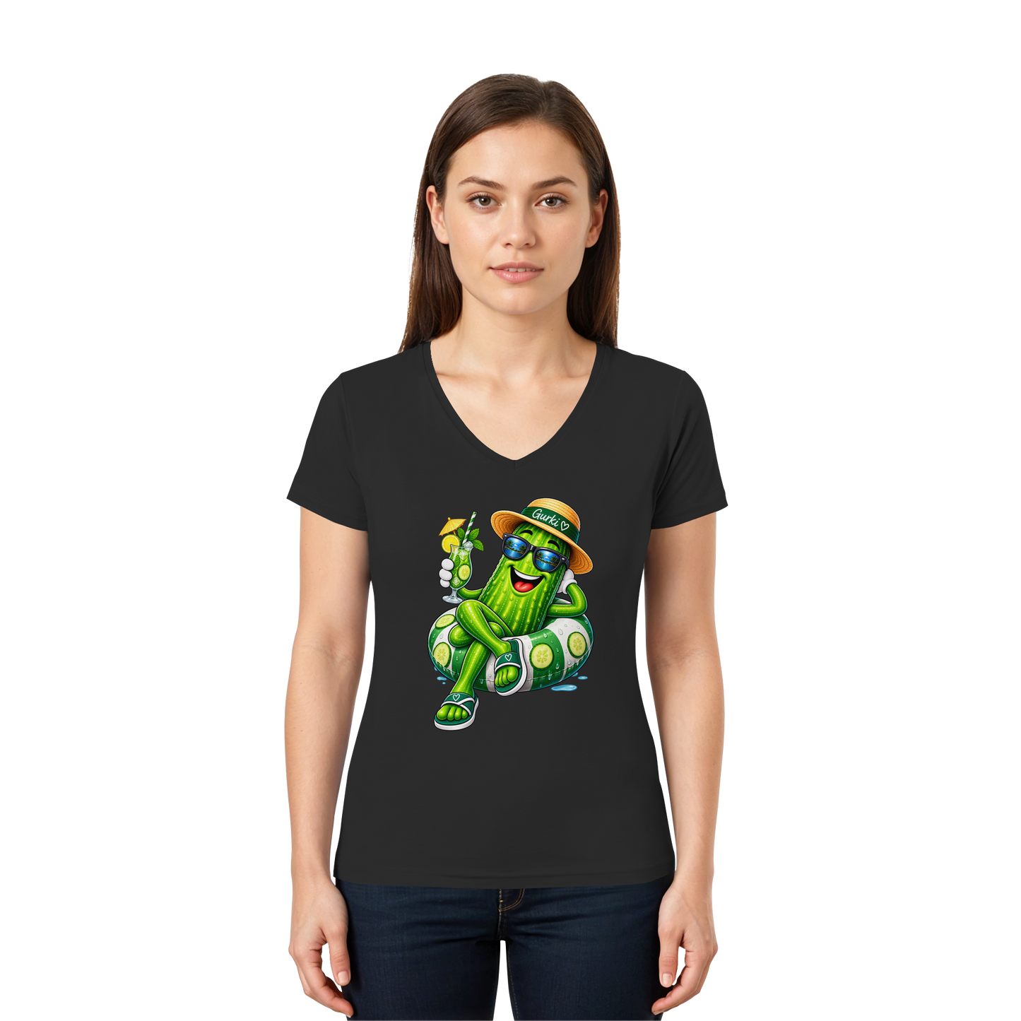 Gurki die Spreewaldgurke - Ladies V-Neck Shirt