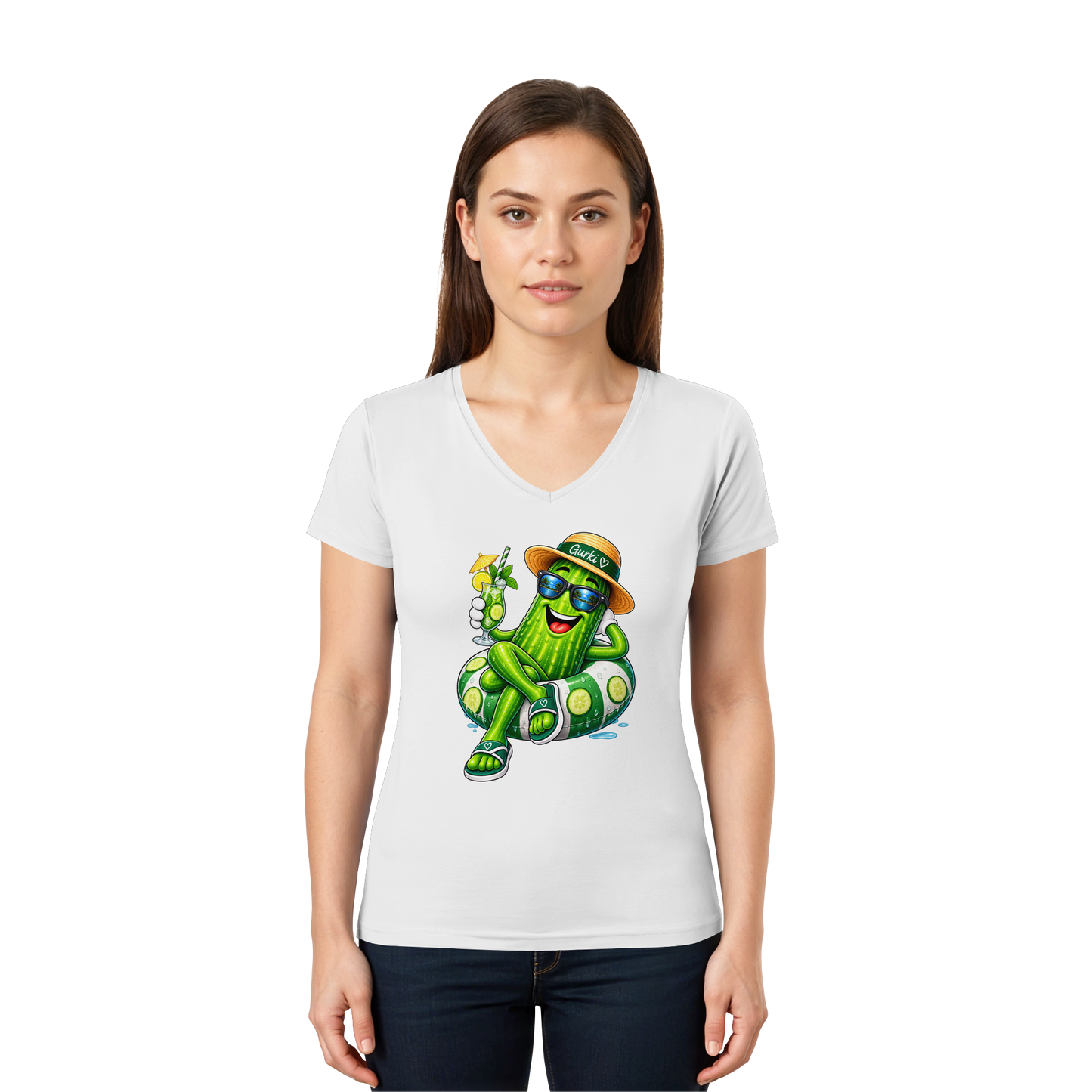Gurki die Spreewaldgurke - Ladies V-Neck Shirt