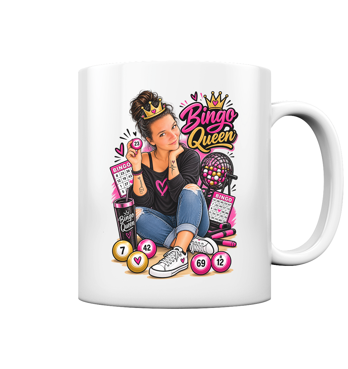 Fan Shirt Bingo Queen - Tasse glossy