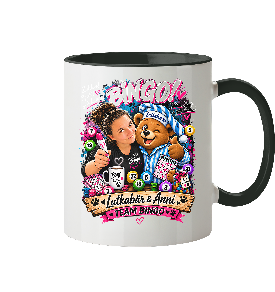 Bingo Fan Shirts - Tasse zweifarbig