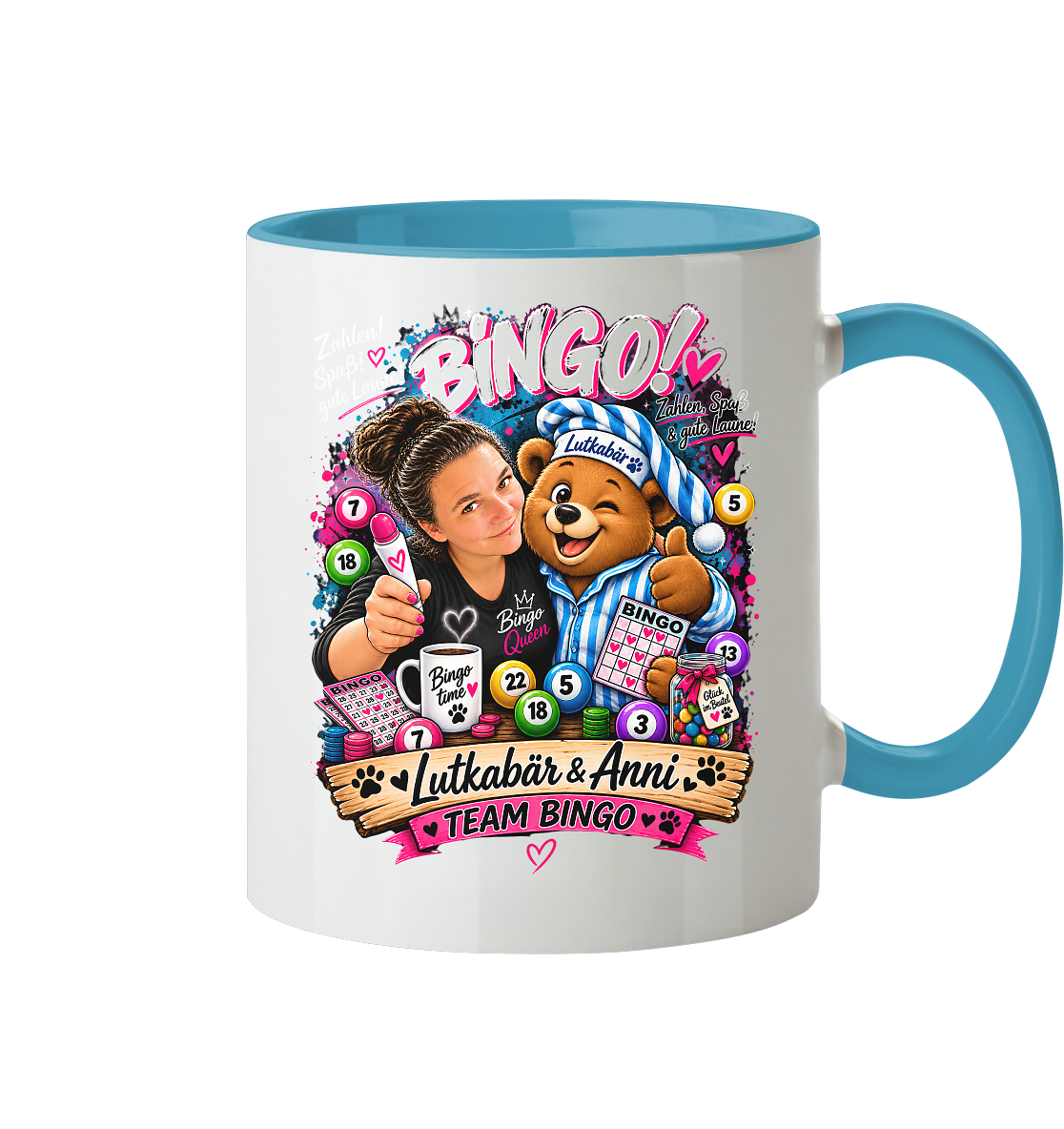 Bingo Fan Shirts - Tasse zweifarbig