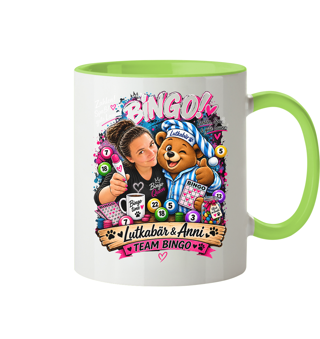 Bingo Fan Shirts - Tasse zweifarbig