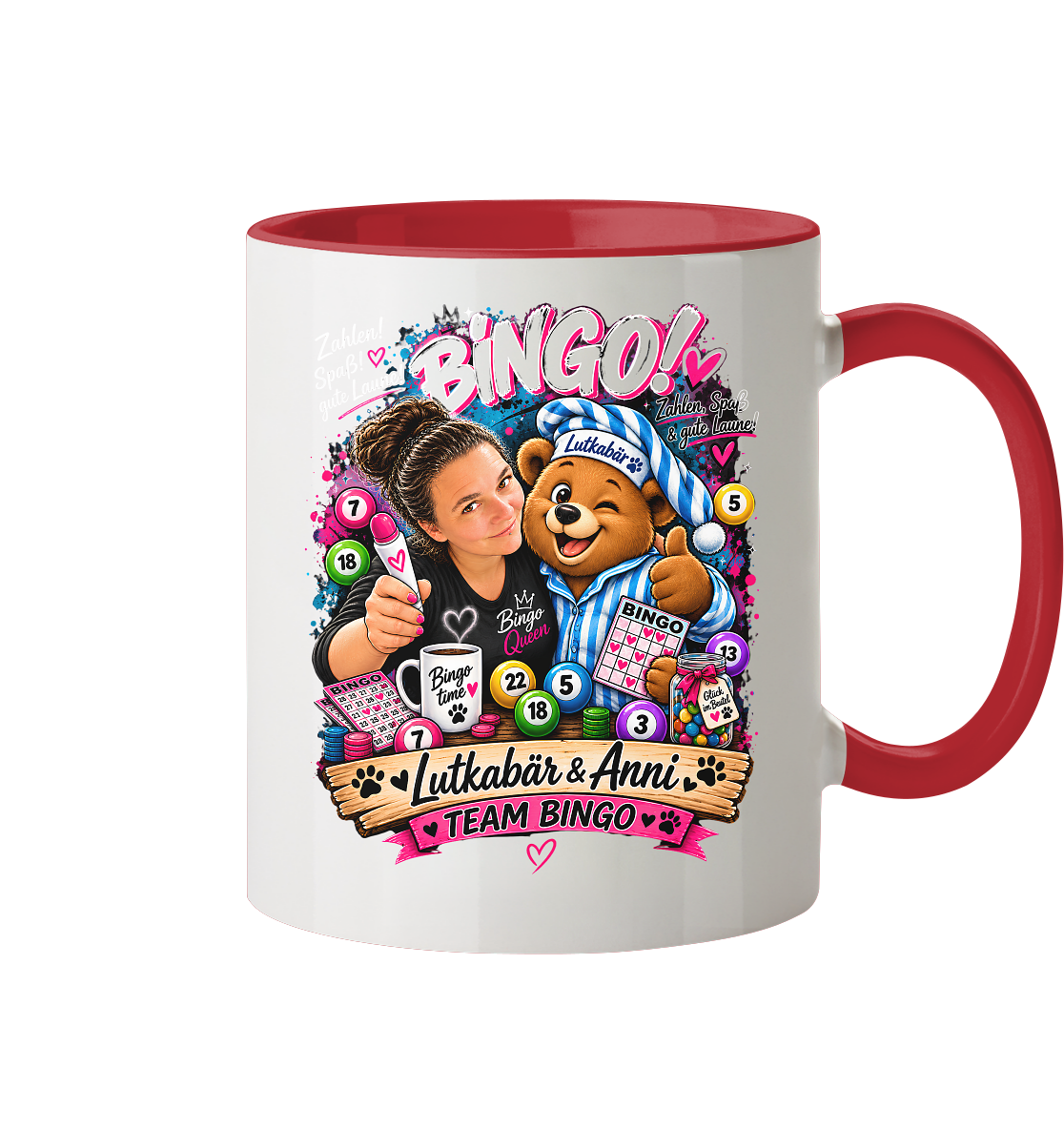 Bingo Fan Shirts - Tasse zweifarbig